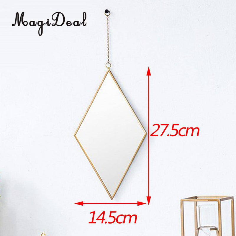 Frame gold diamond hanging wall mirror