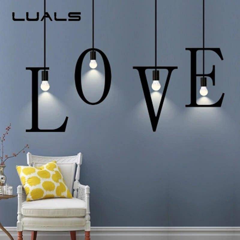Lámpara de suspensión design LED con letras metálicas Estilo creativo