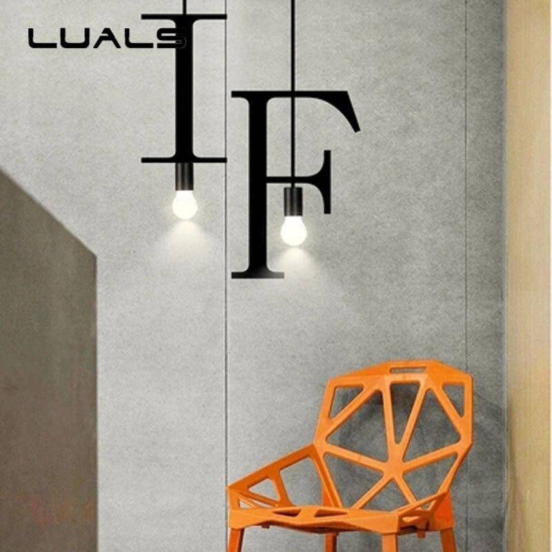 Lámpara de suspensión design LED con letras metálicas Estilo creativo