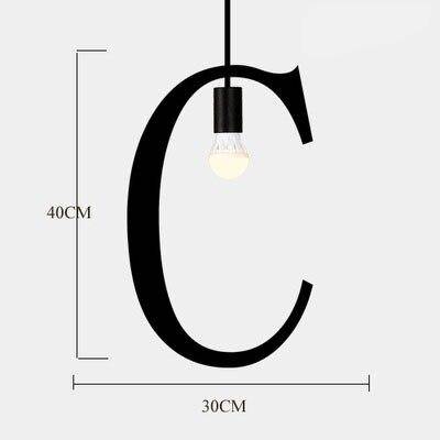 Suspension design LED avec Lettres en métal style Creative - vue 8 sur 28