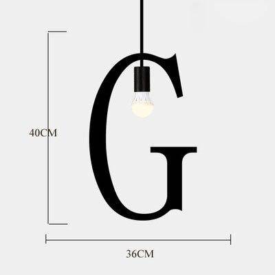 Suspension design LED avec Lettres en métal style Creative