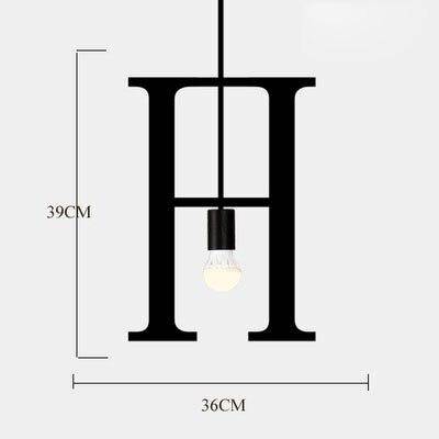 Suspension design LED avec Lettres en métal style Creative