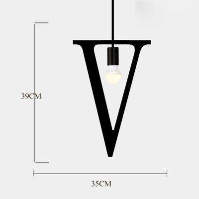 Suspension design LED avec Lettres en métal style Creative - vue 26 sur 28