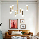 Lustre design doré en métal Concise