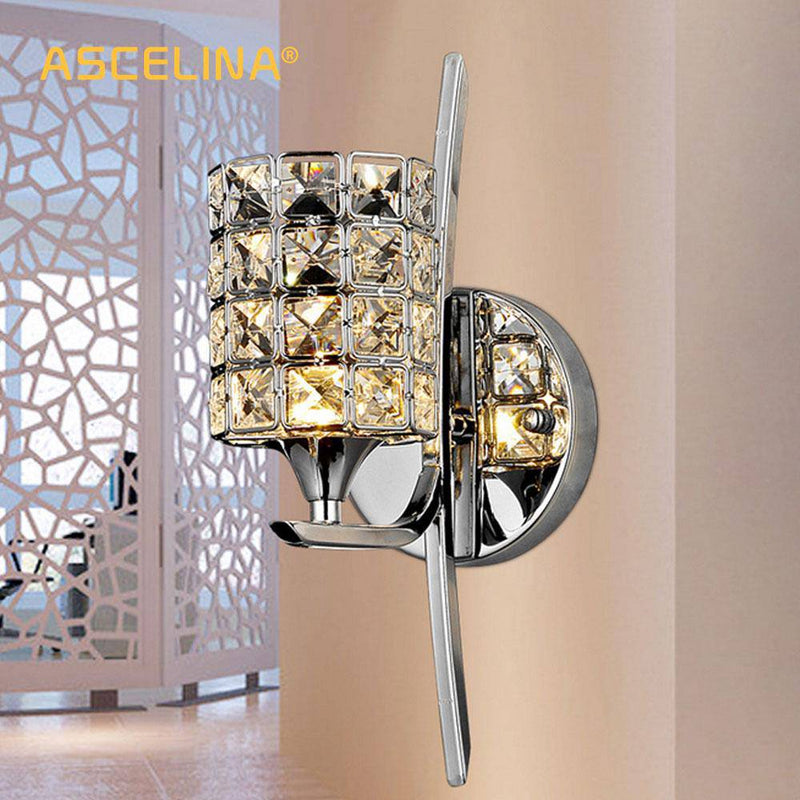 wall lamp chrome wall with crystal lamp