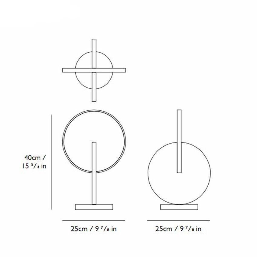 Lampe à poser design LED avec double disque argenté Lee - vue 6 sur 6