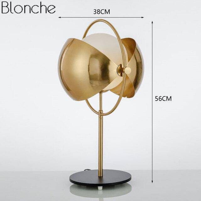 LED design table lamp with glass ball and gold metal Luxury