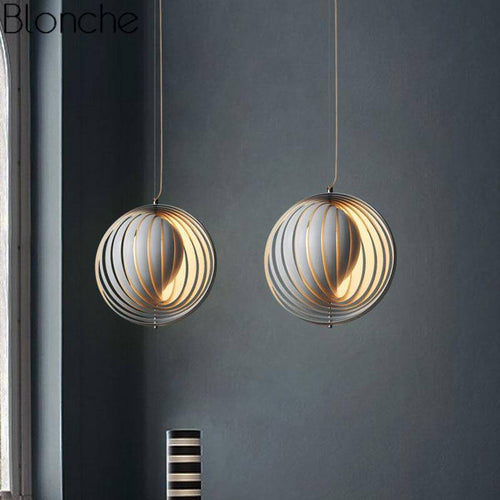 Suspension design LED grise au style Moon - vue 4 sur 6