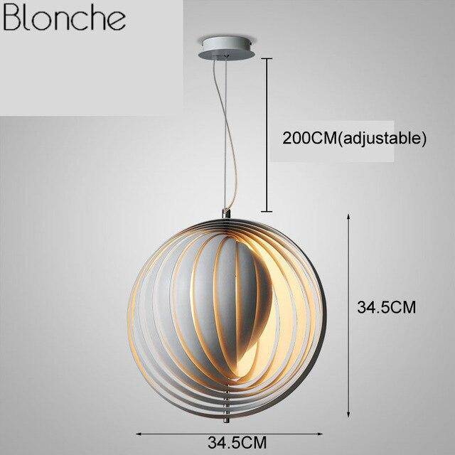 Suspension design LED grise au style Moon