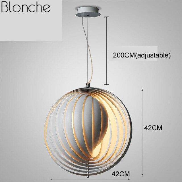 Suspension design LED grise au style Moon