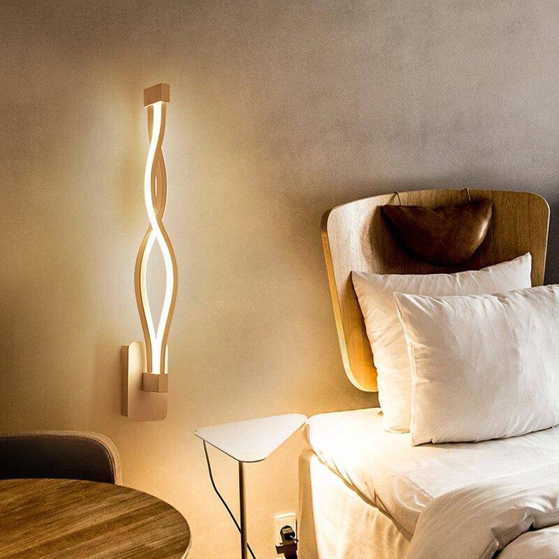 Lámpara de pared design LED con curvas de metal Lámpara de pared