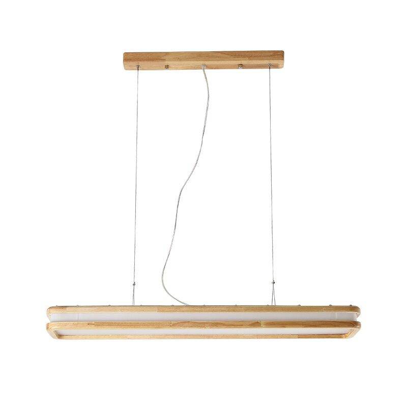 Suspension moderne à LED allongée en bois Loft