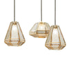 Suspension LED forme géométrique dorée Modern