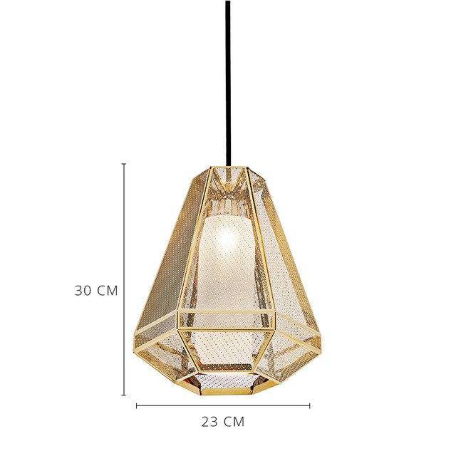 Suspension LED forme géométrique dorée Modern