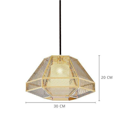 Suspension LED forme géométrique dorée Modern - vue 8 sur 9