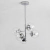 Suspension design LED chromée et boule en verre