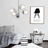 Suspension design LED chromée et boule en verre