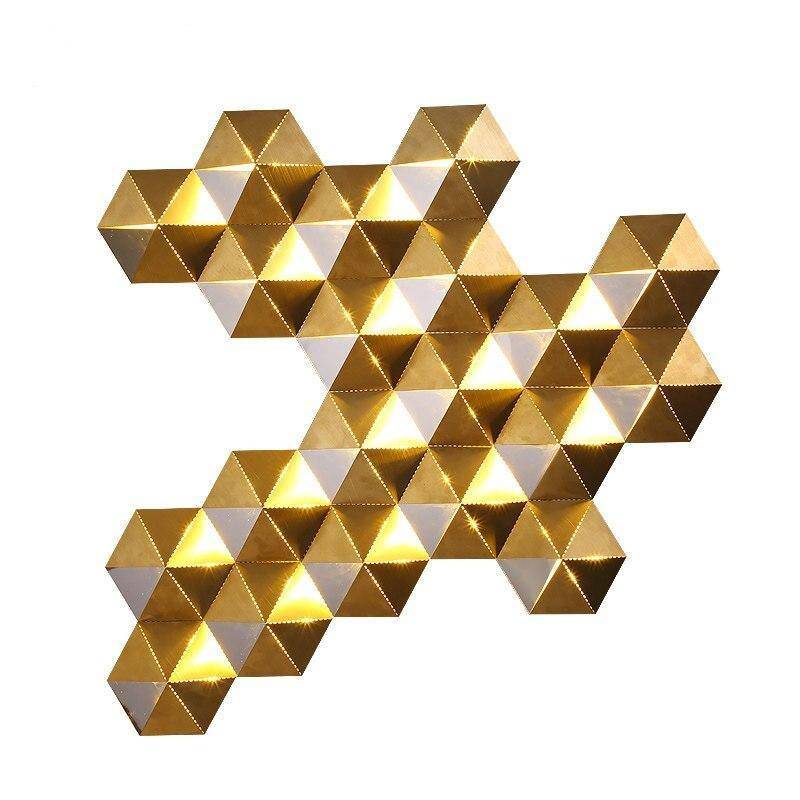 wall lamp LED design wall lamp with gold geometric shapes Luxury