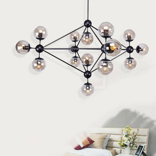 Lámpara de araña design loft vintage con bolas de cristal Bola