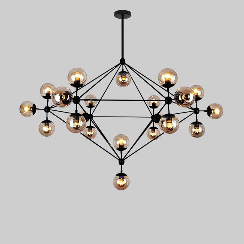 Lustre design vintage loft avec boules en verre Ball