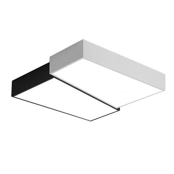 Plafonnier LED carré cassé noir et blanc Living