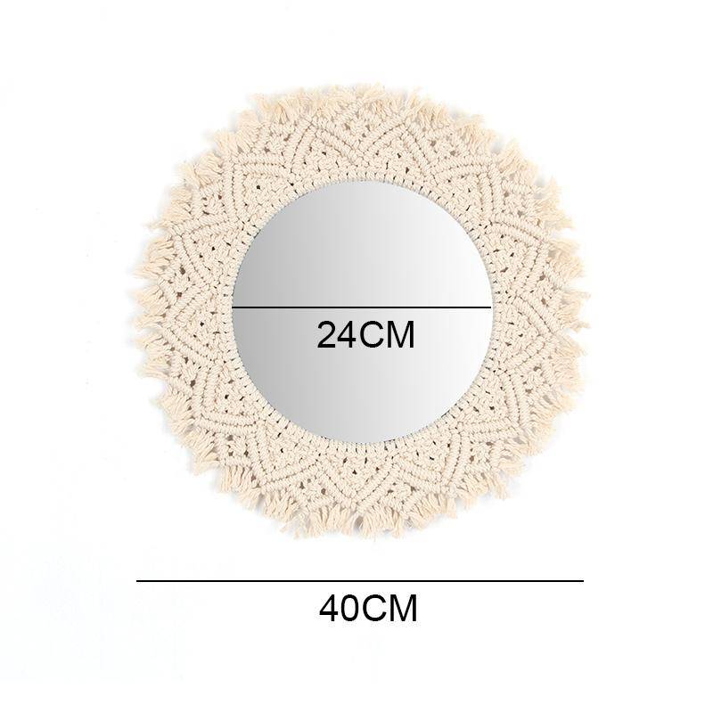 Round decorative wall mirror in Tapestry fabric