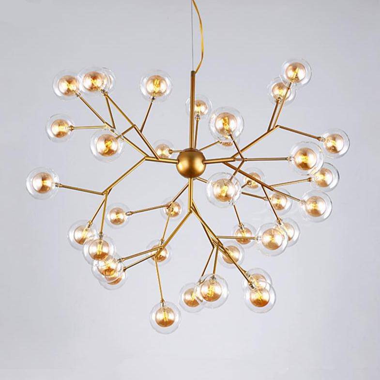 Lustre LED design arbre à branche et boules en verre - vue 4 sur 27