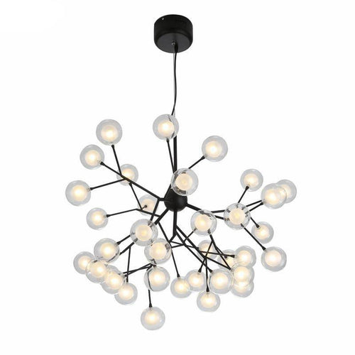 Lustre LED design arbre à branche et boules en verre