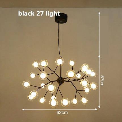 Lustre LED design arbre à branche et boules en verre - vue 12 sur 27