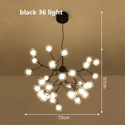 Lustre LED design arbre à branche et boules en verre