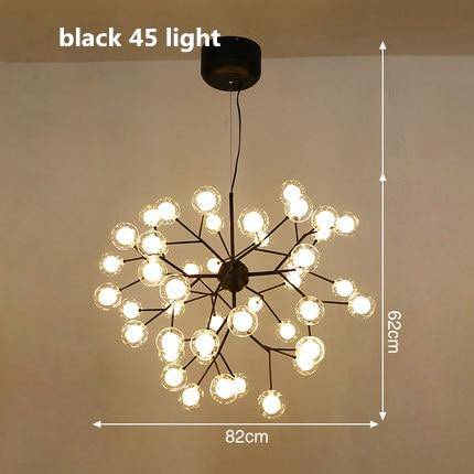 Lustre LED design arbre à branche et boules en verre