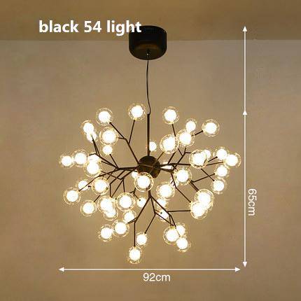 Lustre LED design arbre à branche et boules en verre - vue 6 sur 27