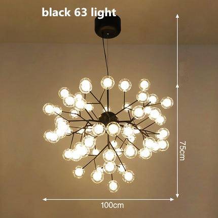 Lustre LED design arbre à branche et boules en verre - vue 15 sur 27