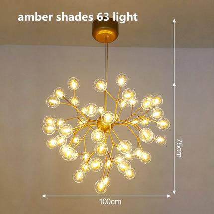 Lustre LED design arbre à branche et boules en verre - vue 27 sur 27