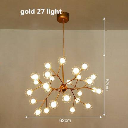 Lustre LED design arbre à branche et boules en verre