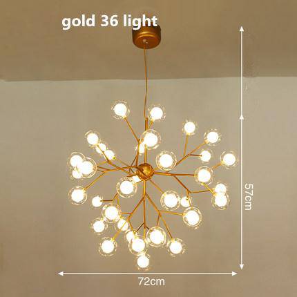 Lustre LED design arbre à branche et boules en verre