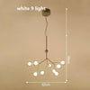 Lustre LED design arbre à branche et boules en verre