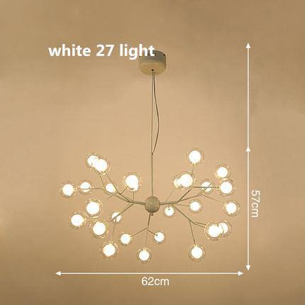 Lustre LED design arbre à branche et boules en verre