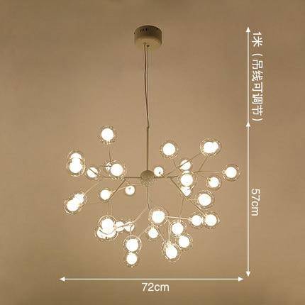 Lustre LED design arbre à branche et boules en verre