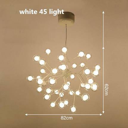 Lustre LED design arbre à branche et boules en verre