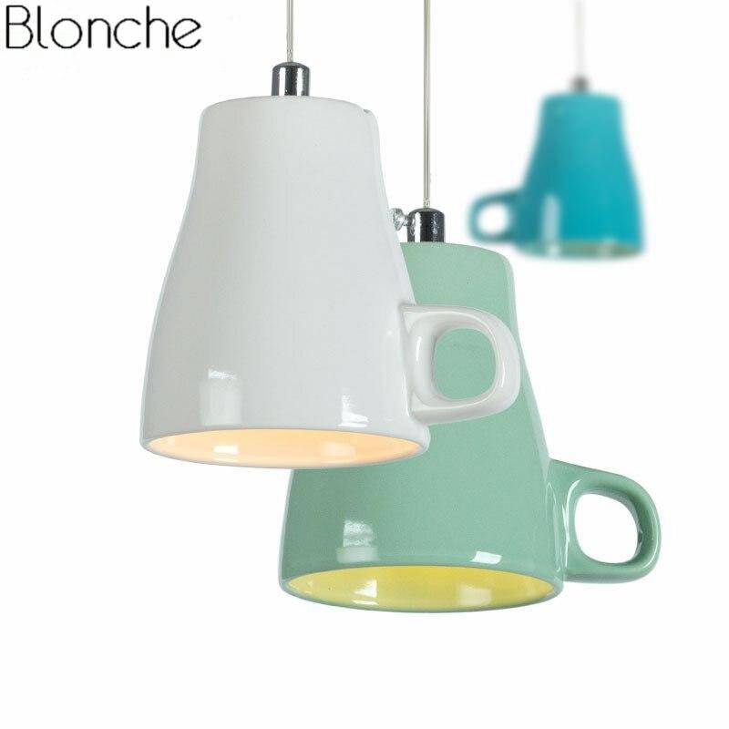 Suspension LED moderne en forme de tasse à caf renservée