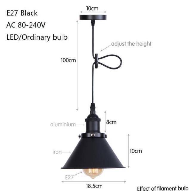 pendant light LED design with lampshade colored metal Loft Industrial