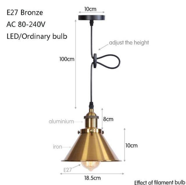 Lámpara de suspensión design LED con pantalla metálica de color Industrial Loft