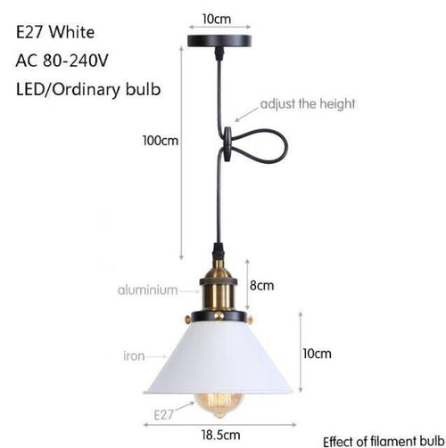 Suspension design à LED avec abat-jour en métal coloré Loft Industriel - vue 14 sur 14