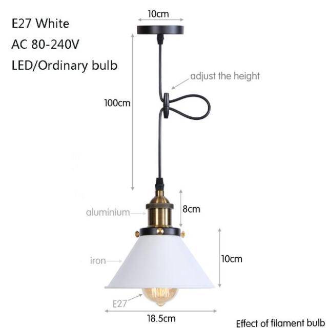 Suspension design à LED avec abat-jour en métal coloré Loft Industriel - vue 13 sur 14