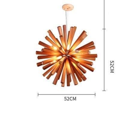 Lámpara de suspensión design LED de madera estilo Wongshi