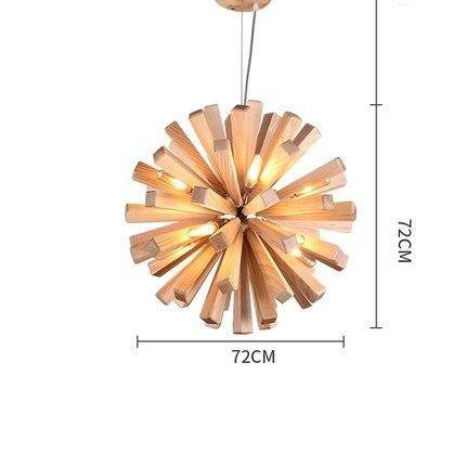 Lámpara de suspensión design LED de madera estilo Wongshi