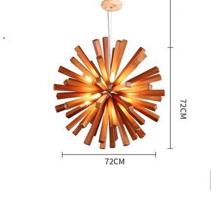 Lámpara de suspensión design LED de madera estilo Wongshi