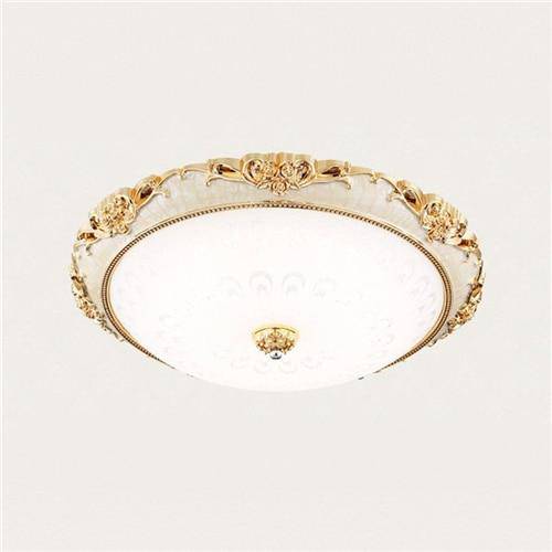 Plafonnier LED en acrylique rond avec dorures