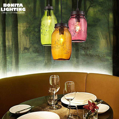 Suspension design grosse bouteille en verre Jar